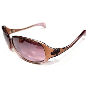 MIKLI M0212 Large Sz Crystal Brown Pink Gradient Rectangle Sunglasses